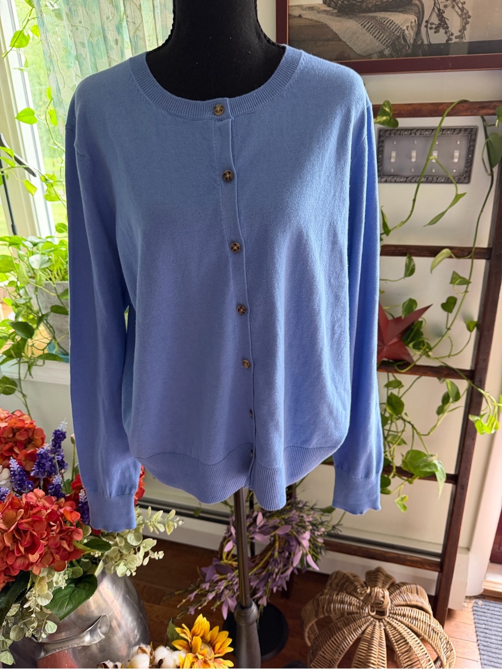 GAP Periwinkle Blue Women's Button-Front Cardigan